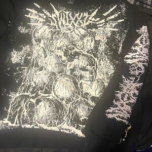 SWIXXZ Skull Pile Black Oversize Crewneck Sweatshirt